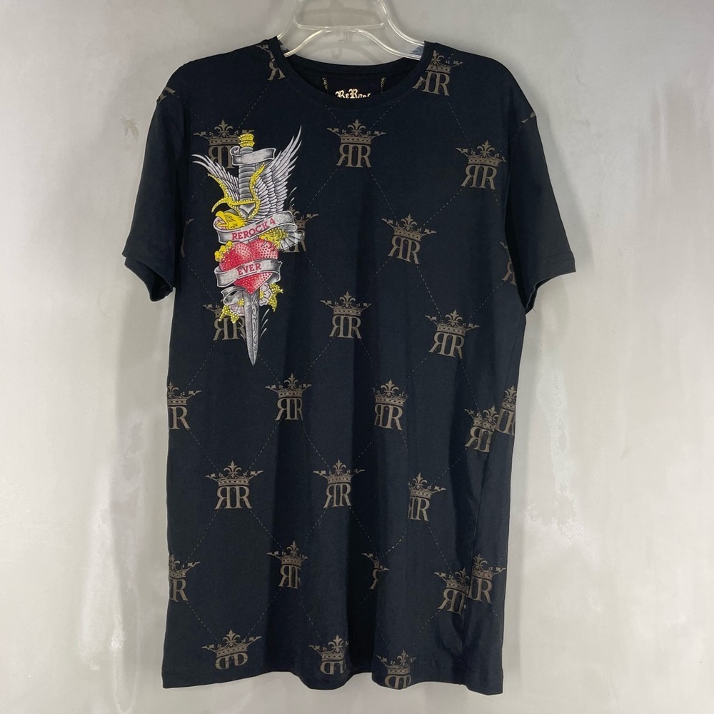 ReRock Black Graphic T-Shirt Women Size XL